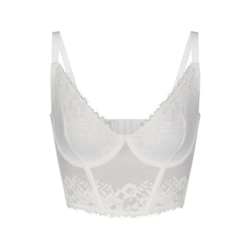 🤍SKIMS LACE LINED DEMI CORSET MARBLE XS
